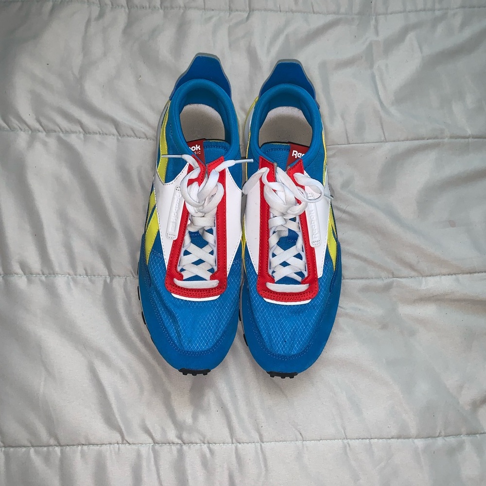 Mens Reebok Classic Leather Legacy Dynamic Blue Red Shoes Sneakers Size 10 - Picture 3 of 7